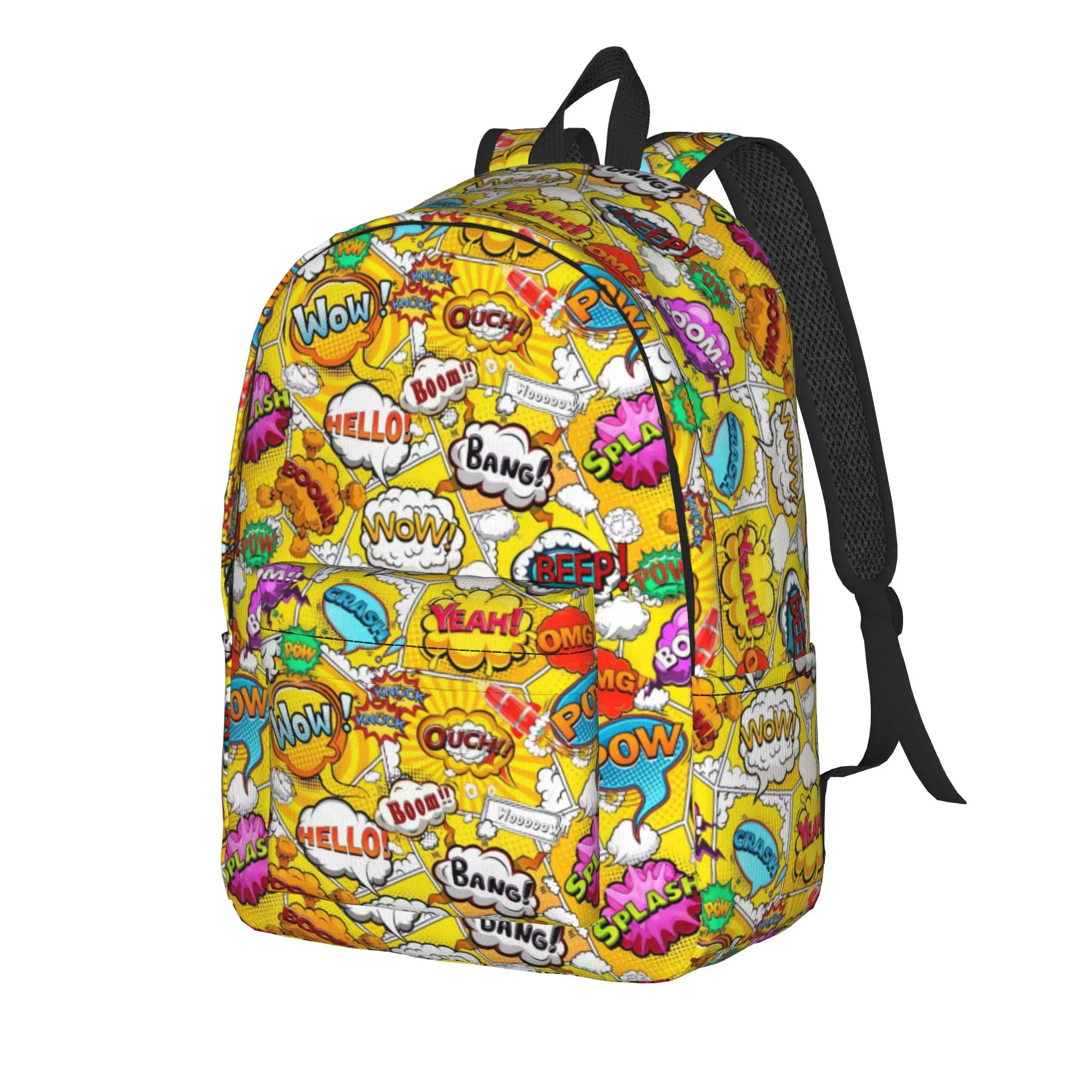 Comic Book Page Divided By Lines    () Backpack  Student Polyester Travel Backpacks Soft Style High School Bags Rucksack