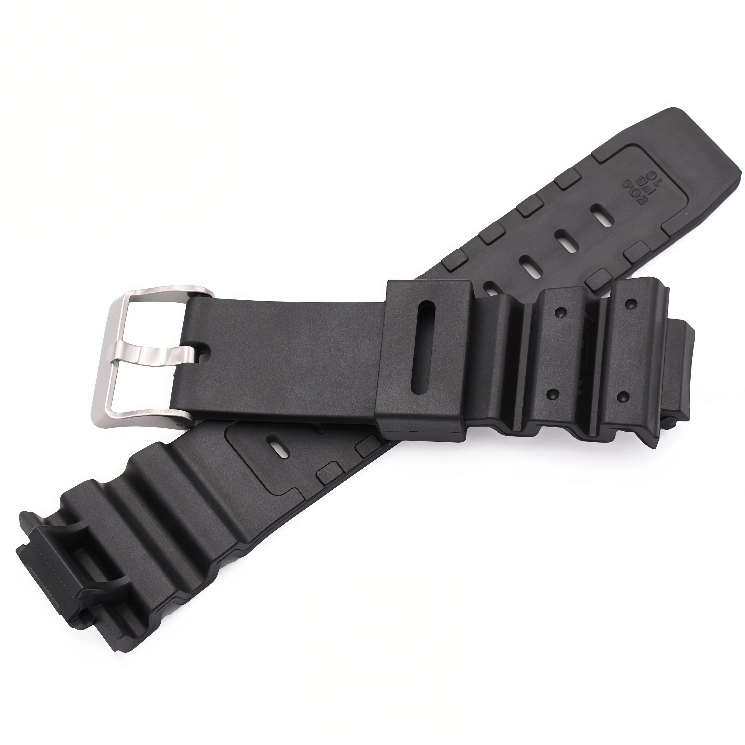 16mm Rubber Watchbands Men Black Sports Diving Silicone Watch Strap Band Metal Buckle Accessories For 9052 Series