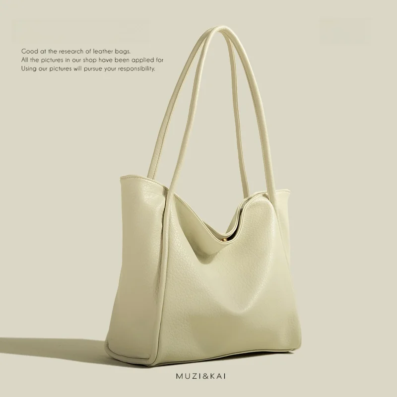 MuziKai Large Capacity Soft Leather Tote Bag Commuter Work Bag Underarm Computer Bag for Class New 2026 Style Casual Shoulder...