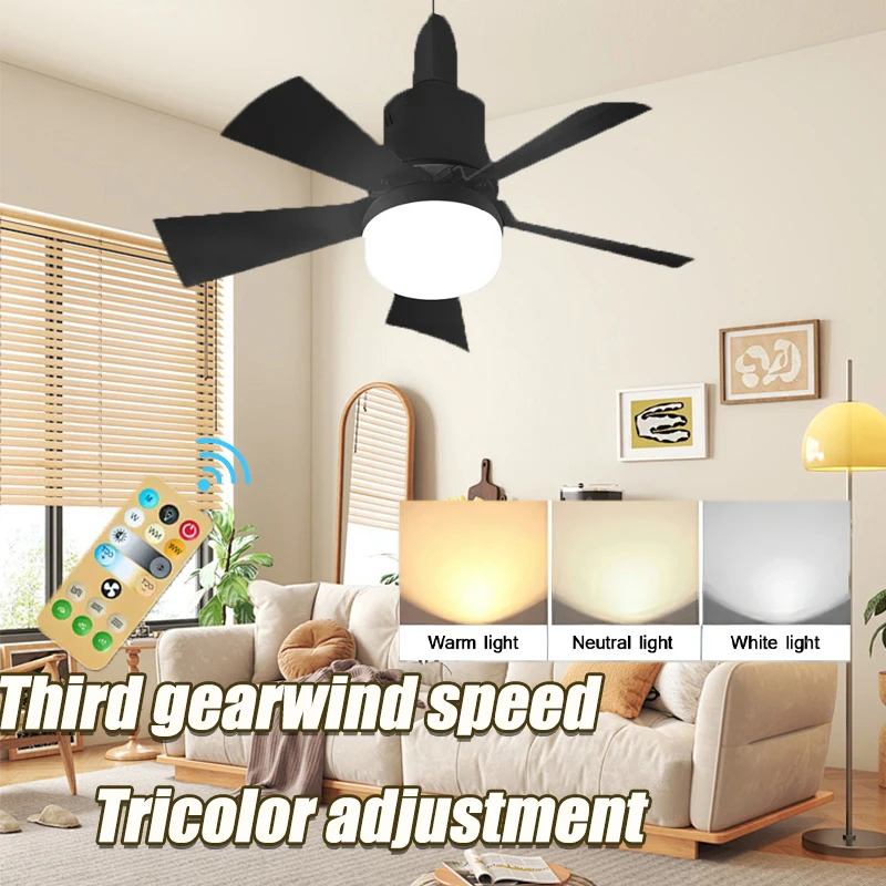 

LED Ceiling Fan Lamp With Remote Control E27 30W Wall Fan Lights for Living Room Bedroom Dimming Smart Ceiling Lamp Fans