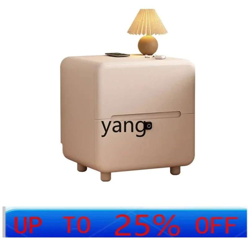 LHH sofa side cabinet rechargeable ultra-narrow crack edge few solid wood living room wall storage table