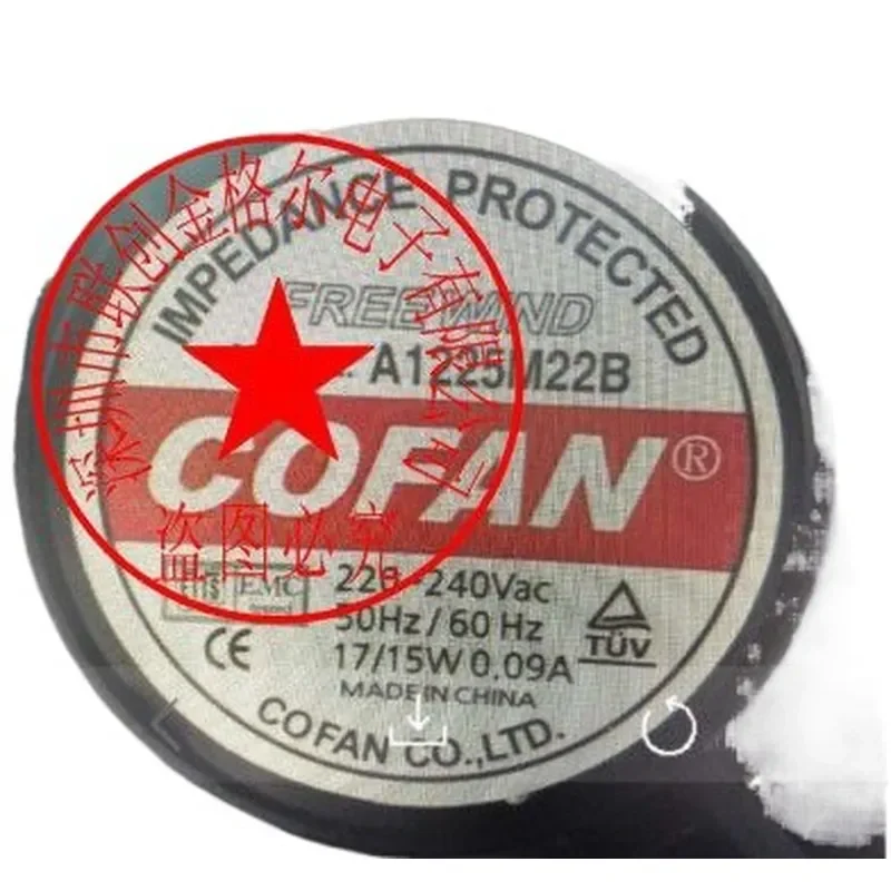 COFAN A1225M22B for 220-240VAC 17 15W 0.09A Original Genuine Aluminum Frame Imported Fan