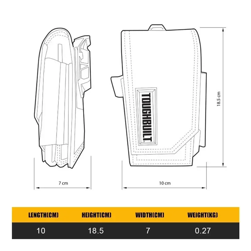 Imagem -02 - Toughbuilt-quick Hang Cell Phone Pouch Tool Case Tb-ct33p