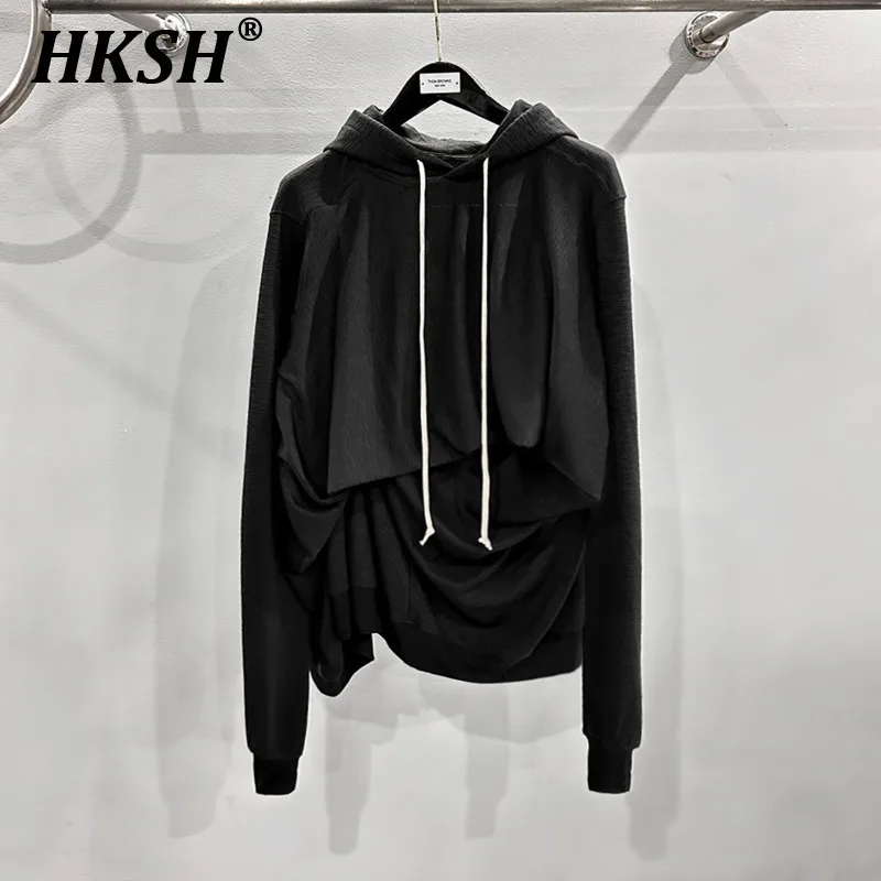 

HKSH Autumn Winter Spring New Men's Tide Dark Sweater Chic Cotton Hoodies Pullover Niche Design Punk Knitted Coat Gothic HK2225