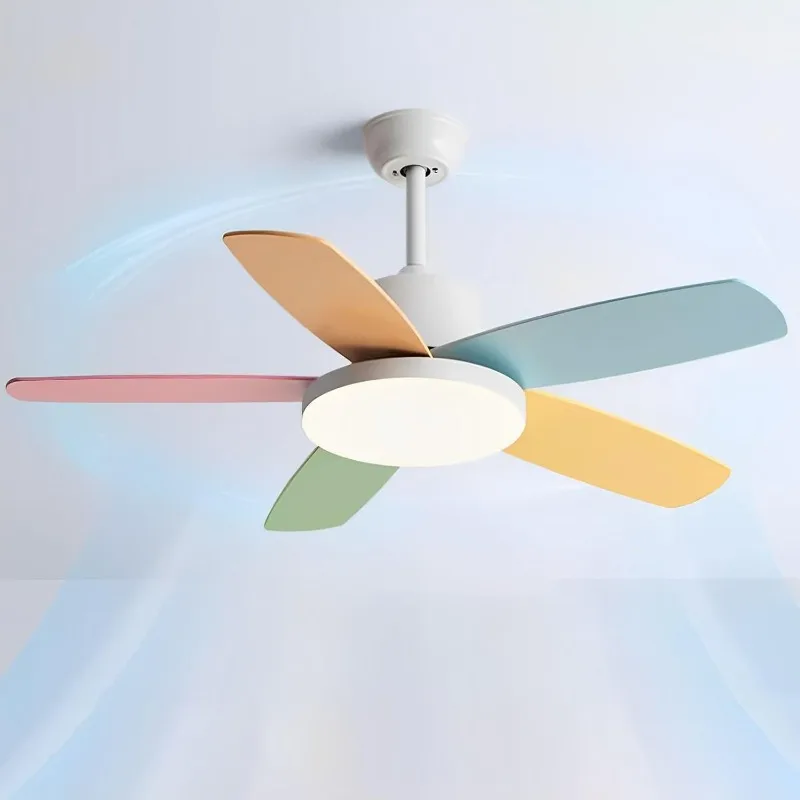 Kids Silent Ceiling Fan with Light 36 Inch Color Remote Control Ceiling Fan with Light Room Bedroom ETL Certified Ceiling Fan