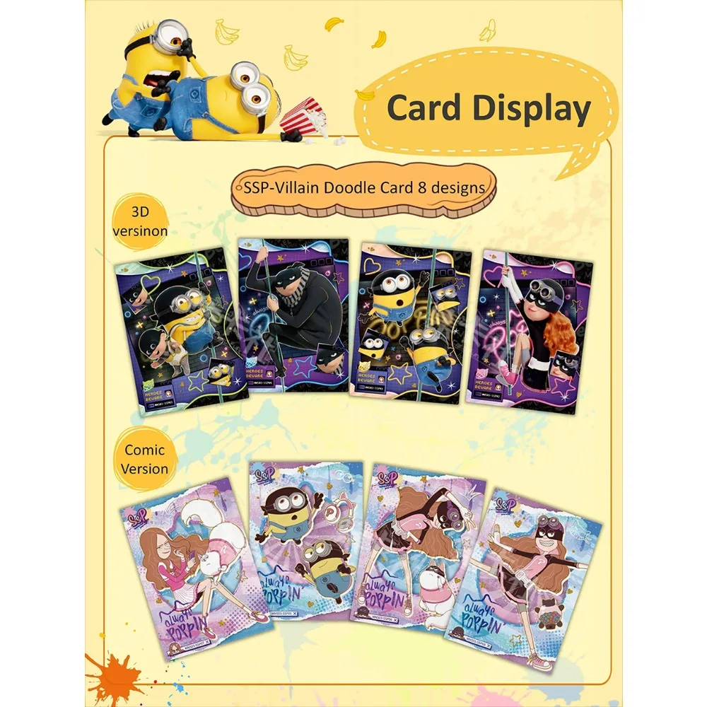 Original Card.fun Minions Collection Cards Carnival Holiday Series SSR SP CR Animated Movie Cute Roles Cards Children Hobby Gift