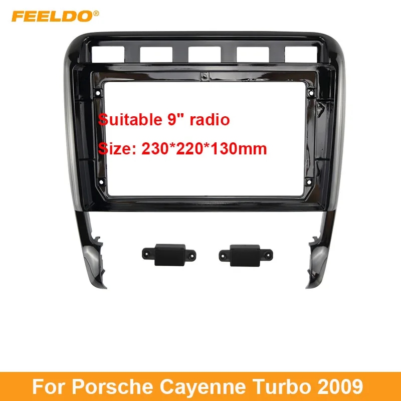 

Car 2Din Audio Face Plate Fascia Frame For Porsche Cayenne Turbo 9" Big Screen Radio Stereo Panel Dash Mount Refitting Kit