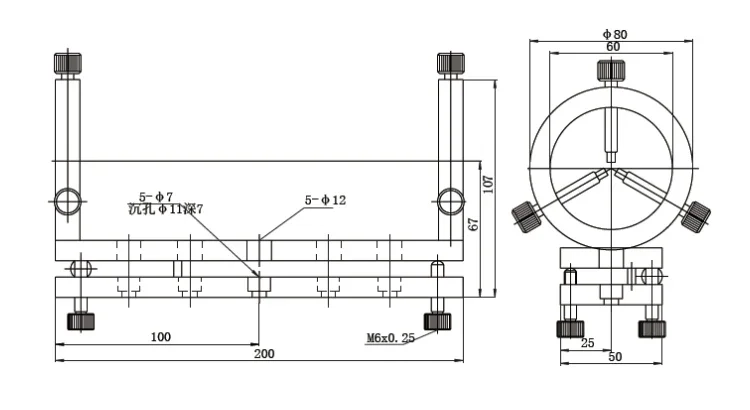 LDTJG1-60 ที่ยึดหลอดเลเซอร์ ตัวยึดหลอดเลเซอร์ หมุนและวางหลอดเลเซอร์