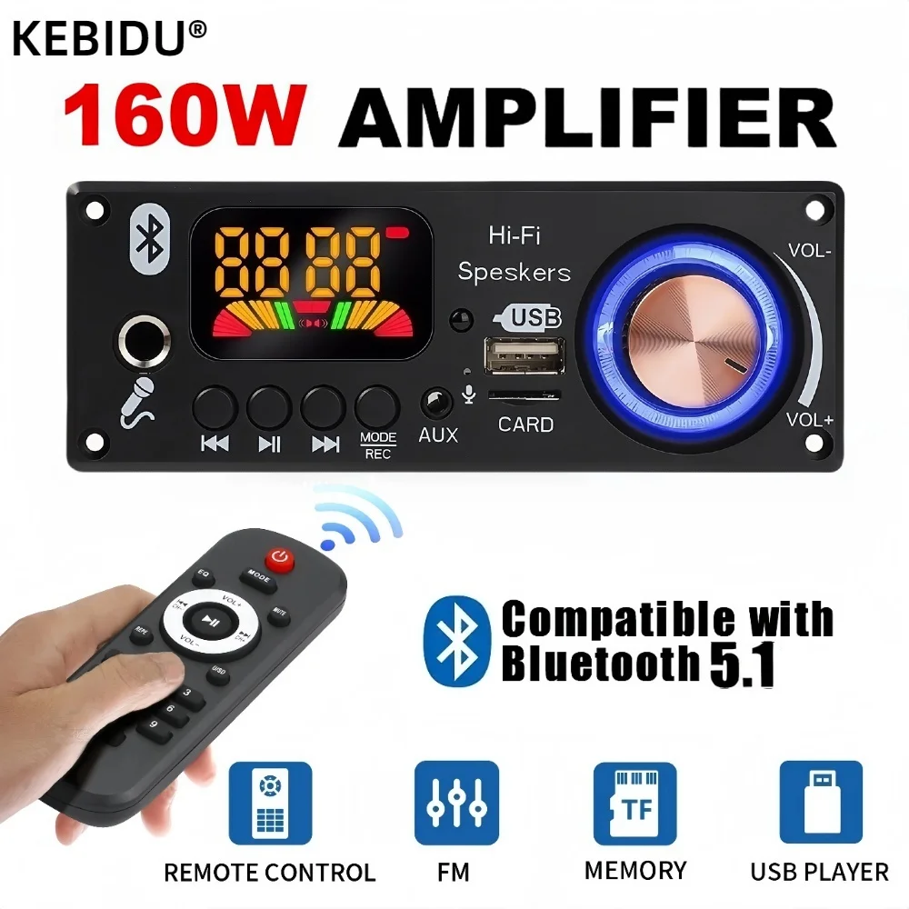 تيار مستمر 12 فولت 160 واط 80 واط مكبر للصوت بلوتوث مشغل MP3 فك مجلس راديو FM TF USB 3.5 مللي متر AUX وحدة بلوتوث استقبال سيارة عدة الصوت