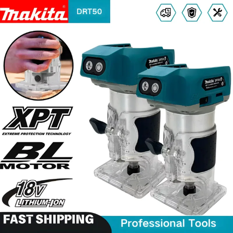 Original Makita DRT50 Cordless Trimmer Rechargeable Trimming Machine Brushless Slotting Tool Milling Woodwork Engraving Machine