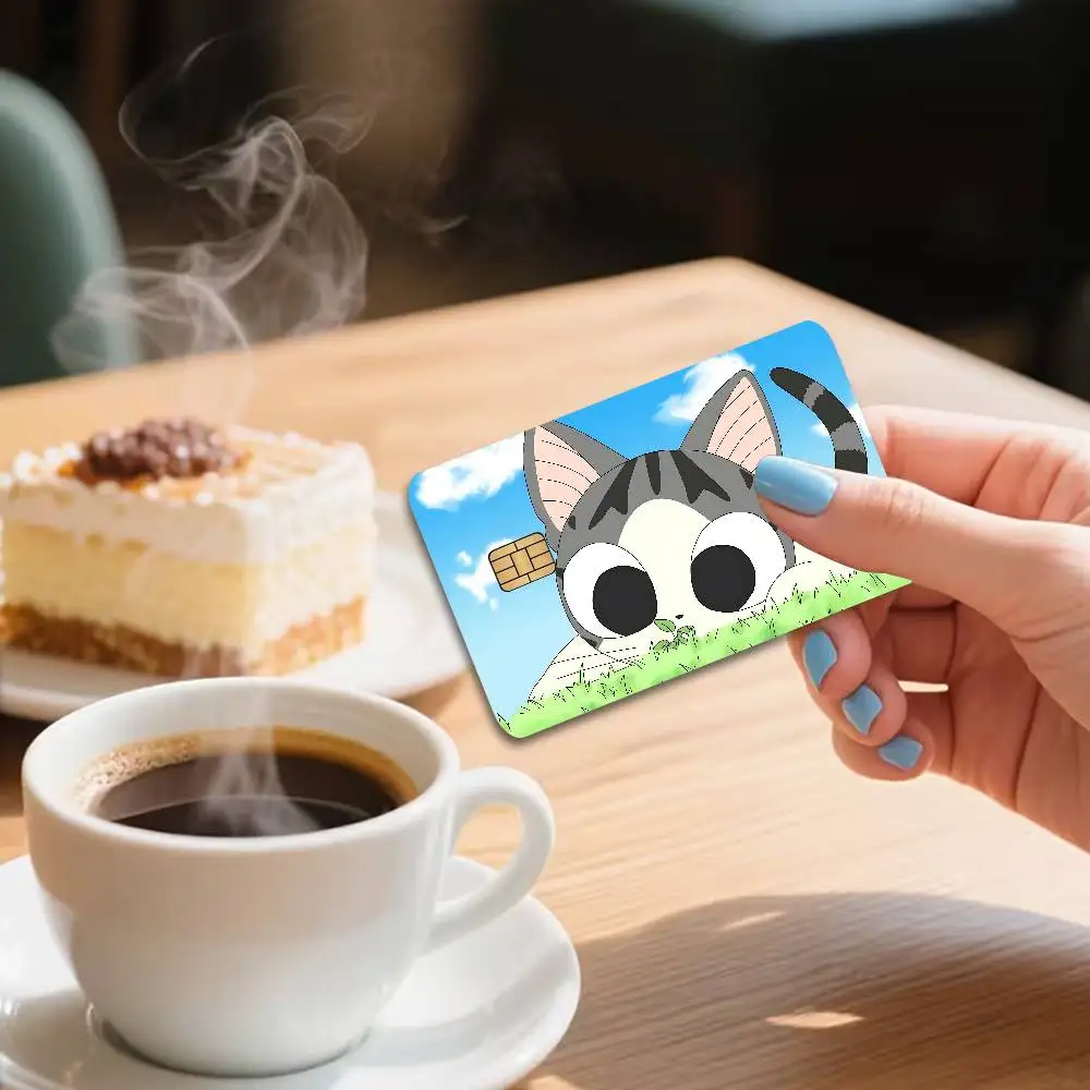Popular Anime C-ChiS S-Sweet H-Home Anime Spend or Save Funny Shell On Off No Fade Sticker Skin Cover Film for Debit Credit Card