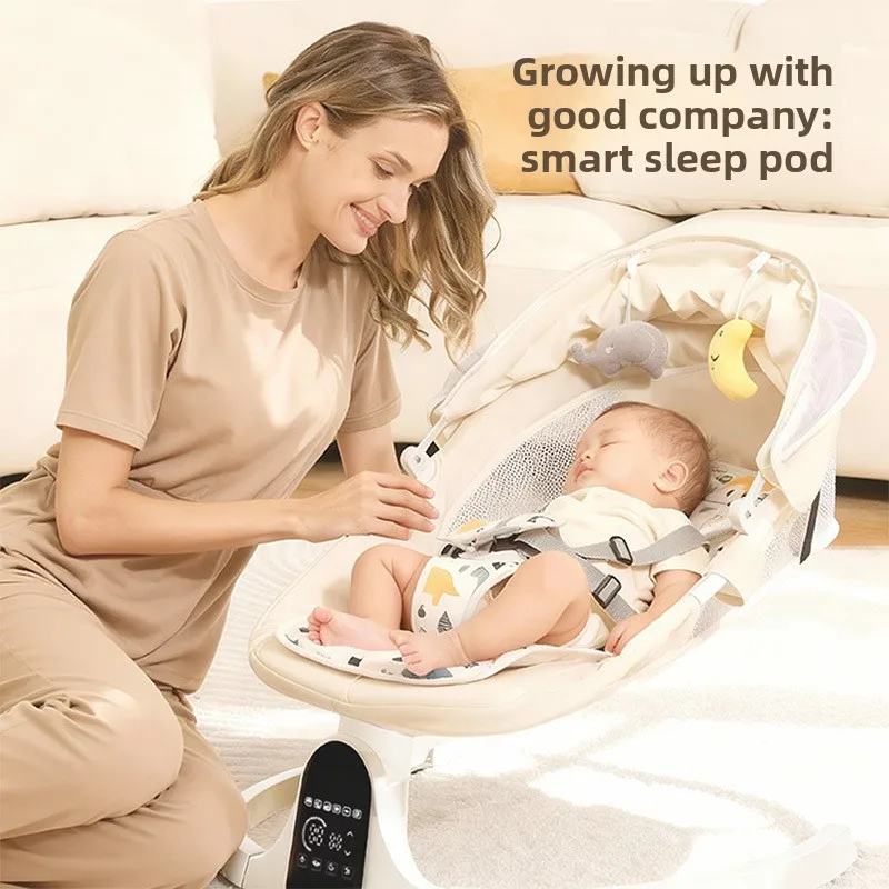 Babyfond Baby Smart Electric Rocking Chair Newborn Sleeping Shaker Soothing Multifunctional Baby Dining Chair with Wheels