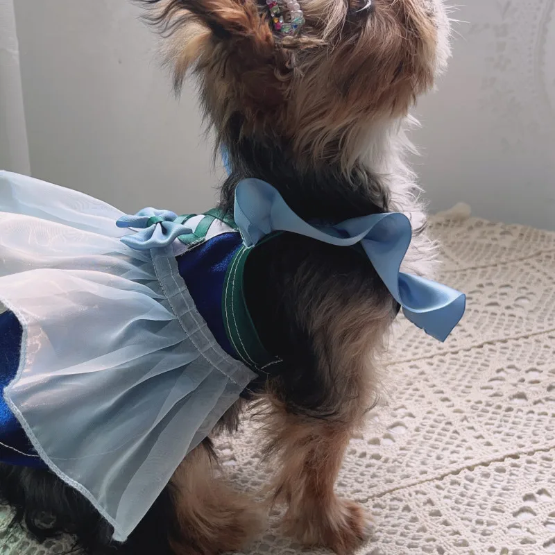 Small Dog Dress Summer Pet Clothes Yorkie Pomeranian Maltese Poodle Bichon Schnauzer Dog Clothing Princess Skirt Puppy Costumes