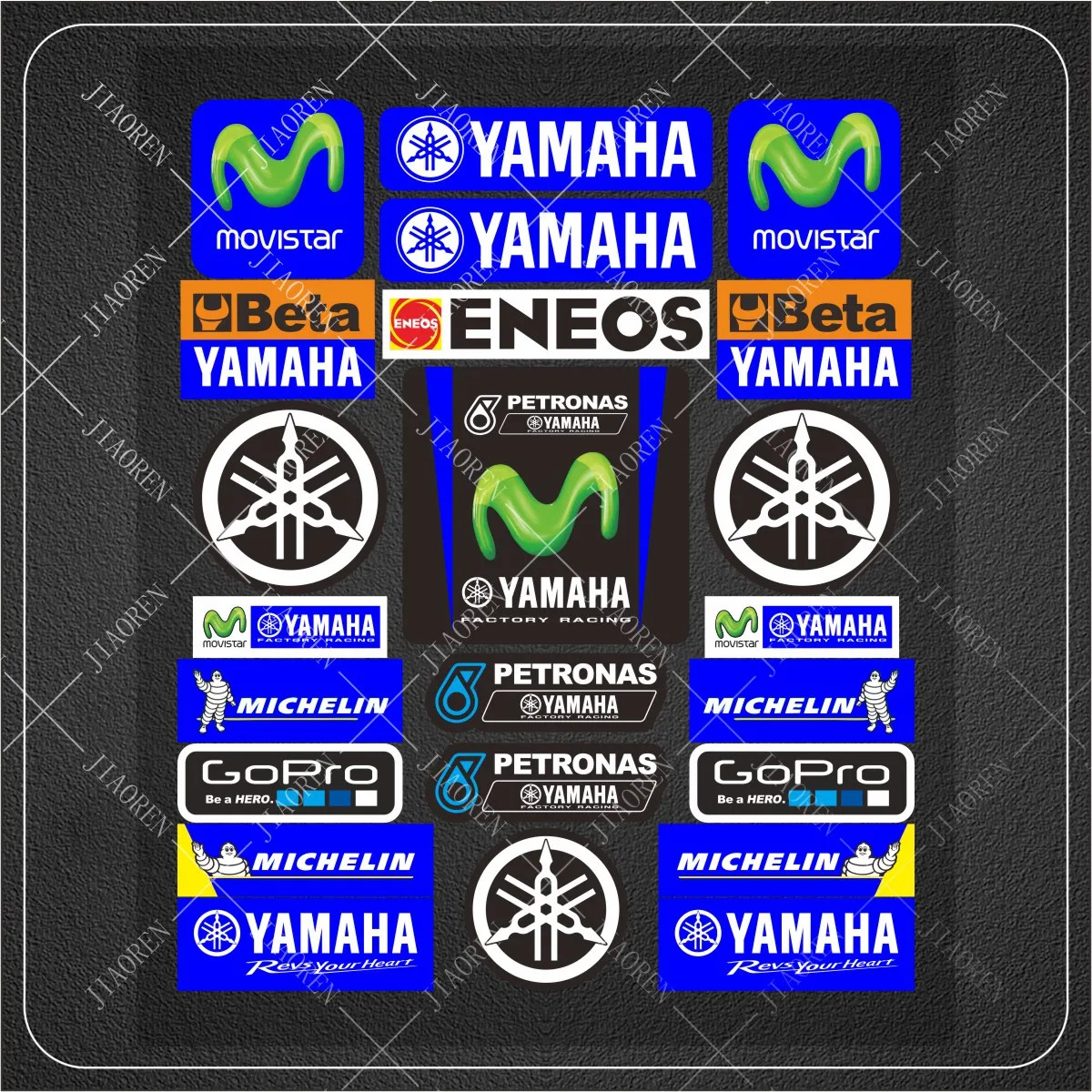 Reflective Yamaha Stickers Logo Motorcycle Decals Helmet Bike Letter Emblem Kit