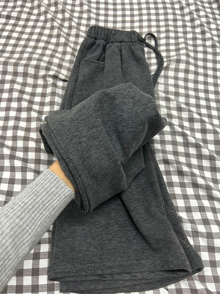 

Women Dark Grey Pants Baggy Vintage Y2k Harajuku 90s Retro Fashion Sweatpants High Waist Wide Leg Trousers Jogger 2000s Clothes