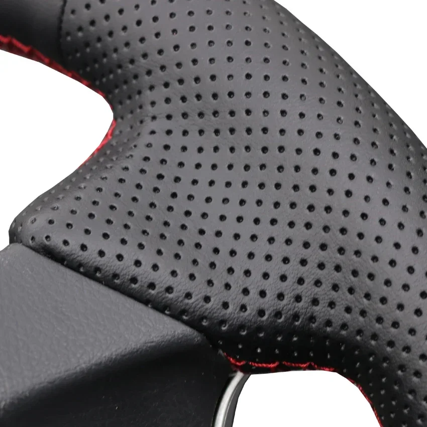 Black Artificial Leather Hand Sewing Car Steering Wheel Cover For Mitsubishi L200 Outlander PHEV Shogun Pajero Triton 2015-2022