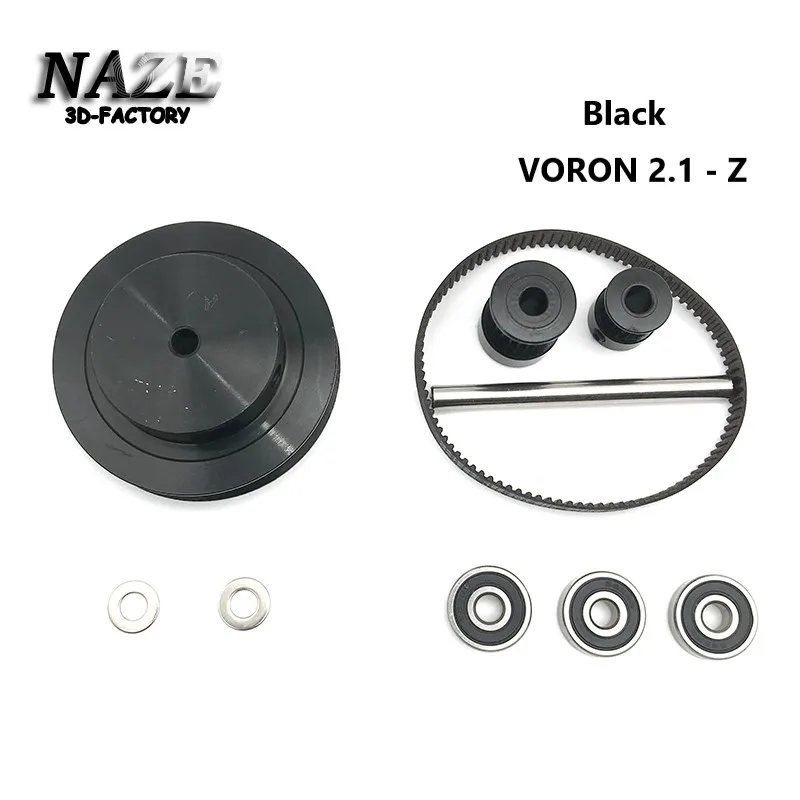 NAZE 3D VORON 2.4 single z drive kit 2GT 80T 20T 16T Tooth Pulley 188-2GT-6RF GT2 Belt Loop Shaft Bearing 625-2RS Motion Parts