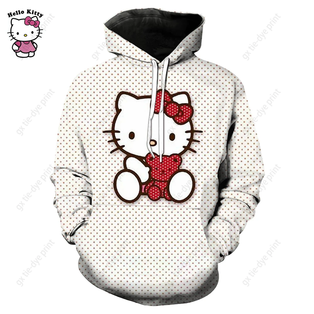 Couple Outfit Hello Kitty Women Clothing Sweatshirt Woman Children\'s Hoodie Y2k Men\'s Print Top Fashion Women\'s Hoodies