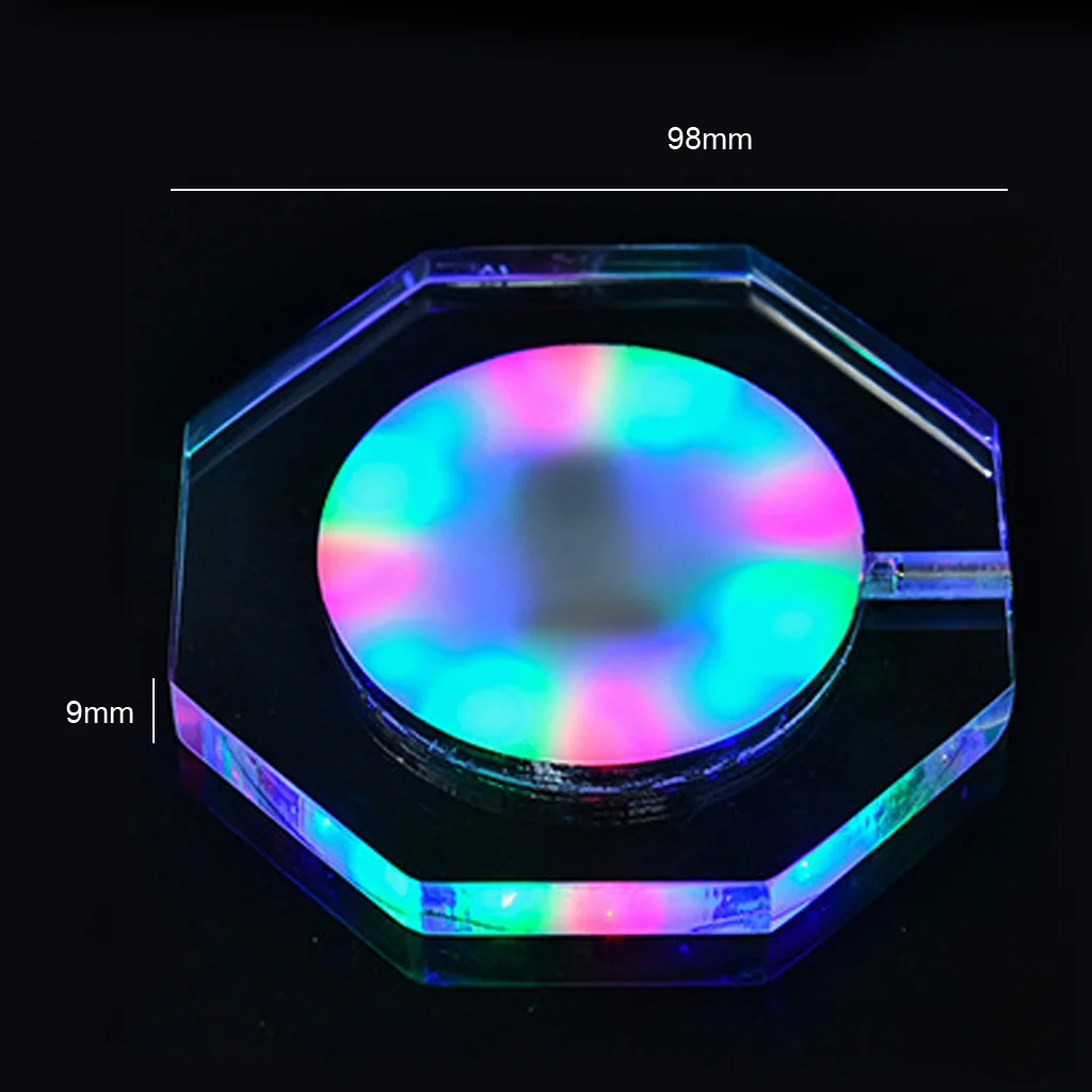 LED Coasters for Drinks USB Rechargeable Light Up Acrylic Coaster for Bar Beer Beverage Bottle Cup Luminous Mat for Party Bar