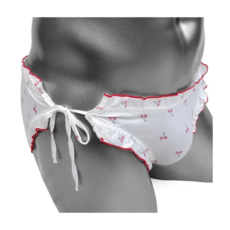 

Трусики-сисси, милые трусики в стиле Лолиты, каваи, принцесса с завязками по бокам, рюшами, мужское нижнее белье, короткое сексуальное нижнее белье для геев, мужские трусы