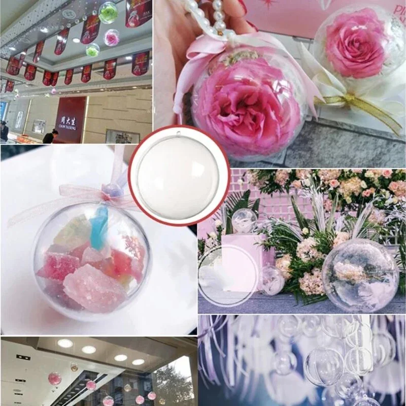 10pcs Transparent Plastic Christmas Balls, Christmas Tree Hanging Decorations, Wedding, Party, and Vacation Home Decorations image 5