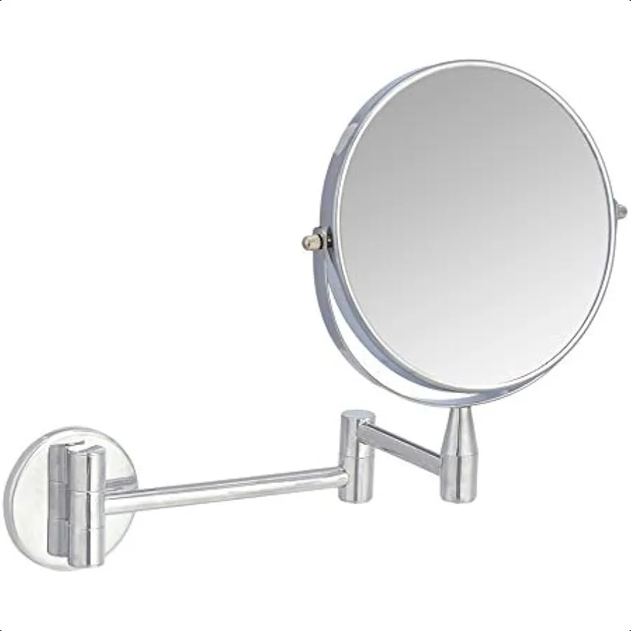 

Wall Mount Round Vanity Mirror 1X 5X Magnification Chrome 12.8"L x 10"W