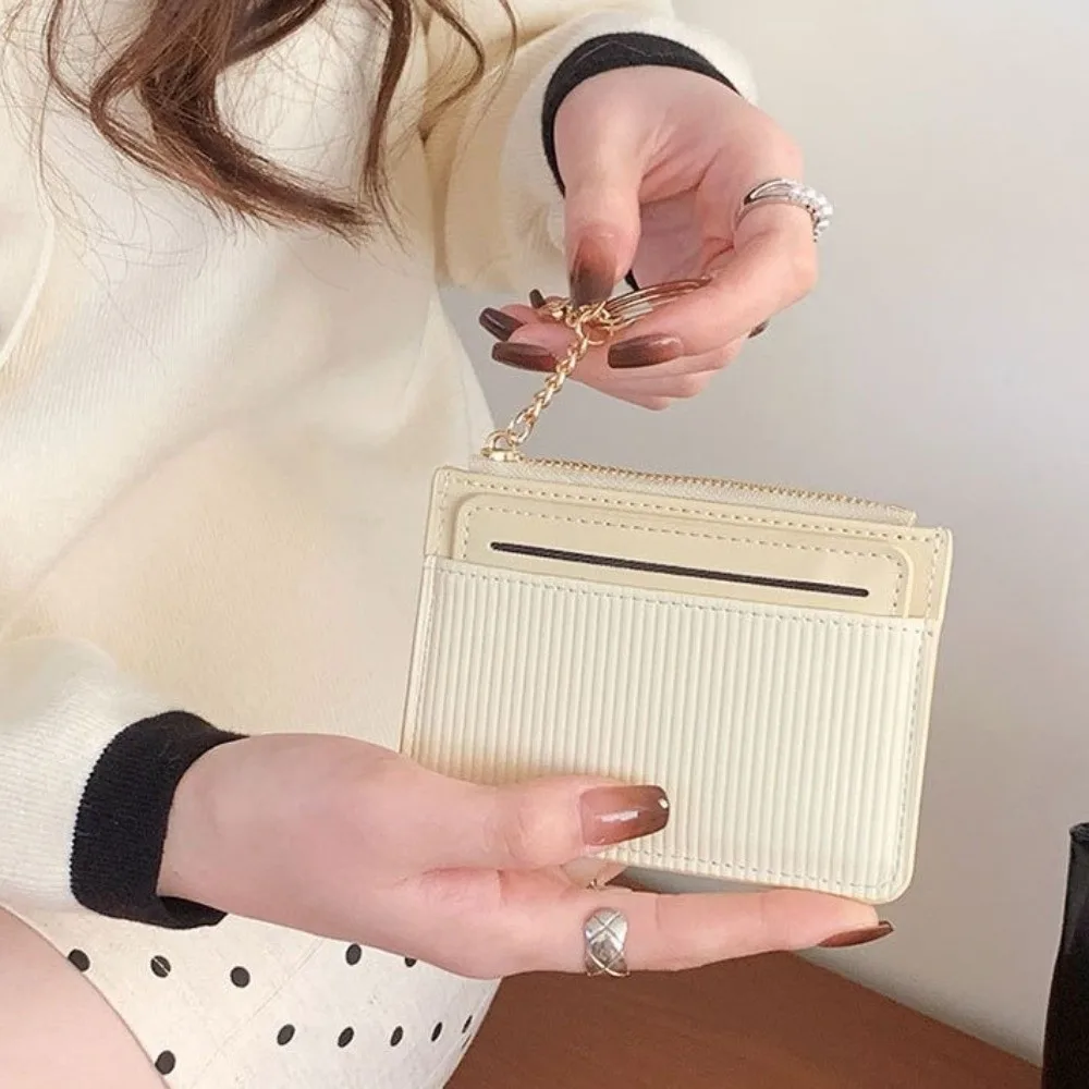 

Fashion PU Leather Woman Wallet Zipper Multi-card Slot Short Card Bag Coin Purse Thin Cartoon Card Holder Daily
