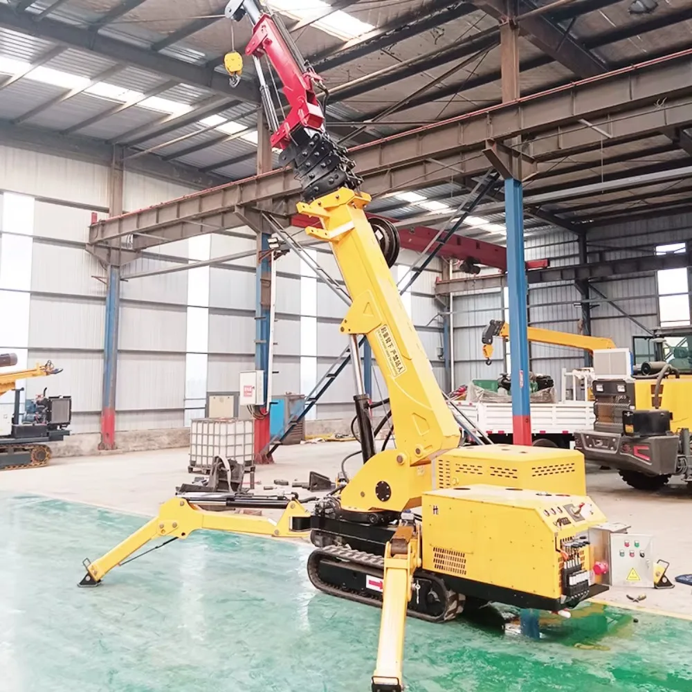 Spider Crane Mini Crawler Crane High Capacity Hydraulic Drive Telescopic Boom Rubber Tracks Indoor Maintenance Hot Sale Discount