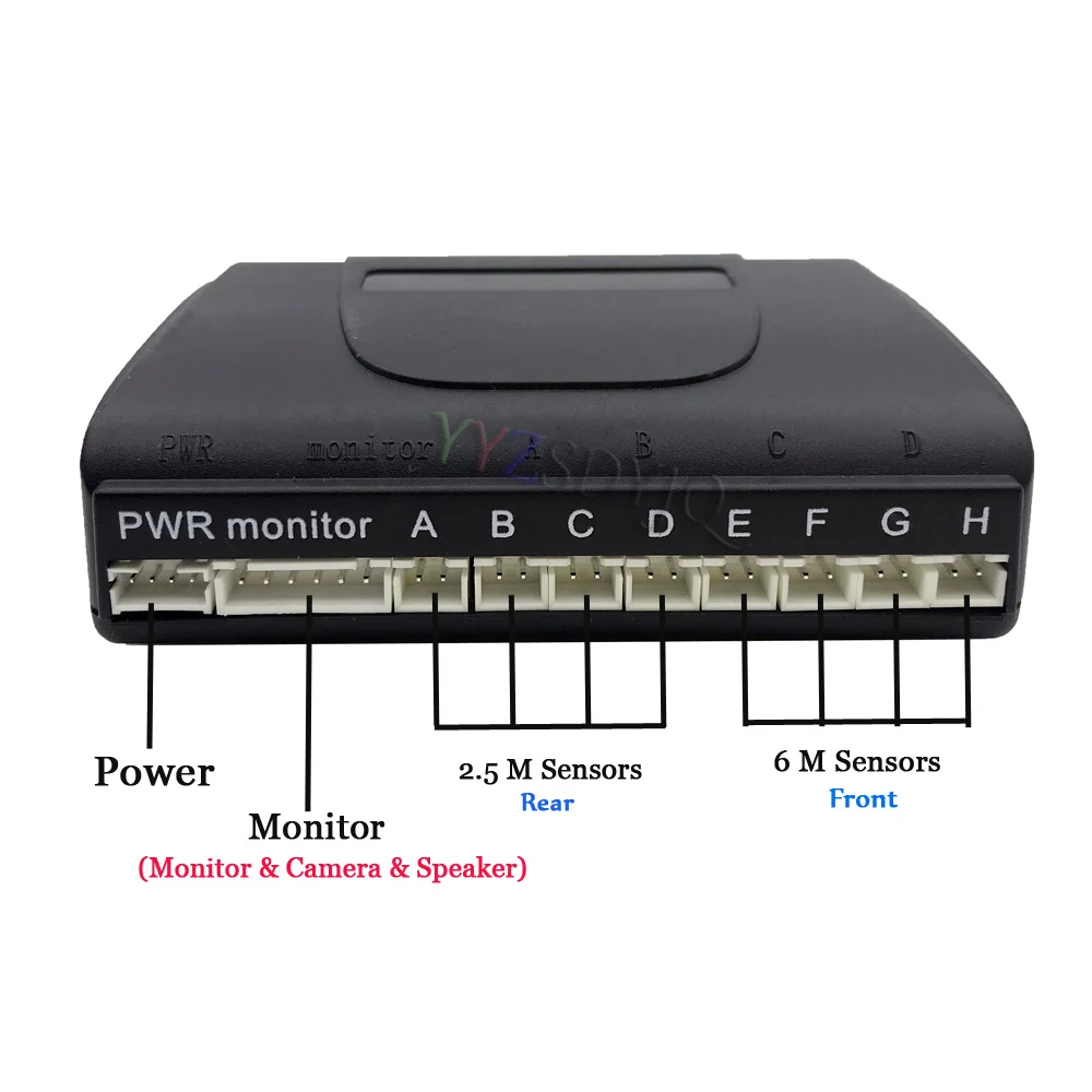 Parktronic 8 For Front & back Radars Parking Sensors Step Speaker Buzzer 12V Reverse Parking Assistance