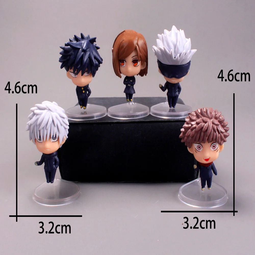 5pcs/set Hot Anime Jujutsu Kaisen Itadori Yuji Gojo Satori Kid Fans Birthday Gifts PVC Q Version Figurine Statue Ornament Toys