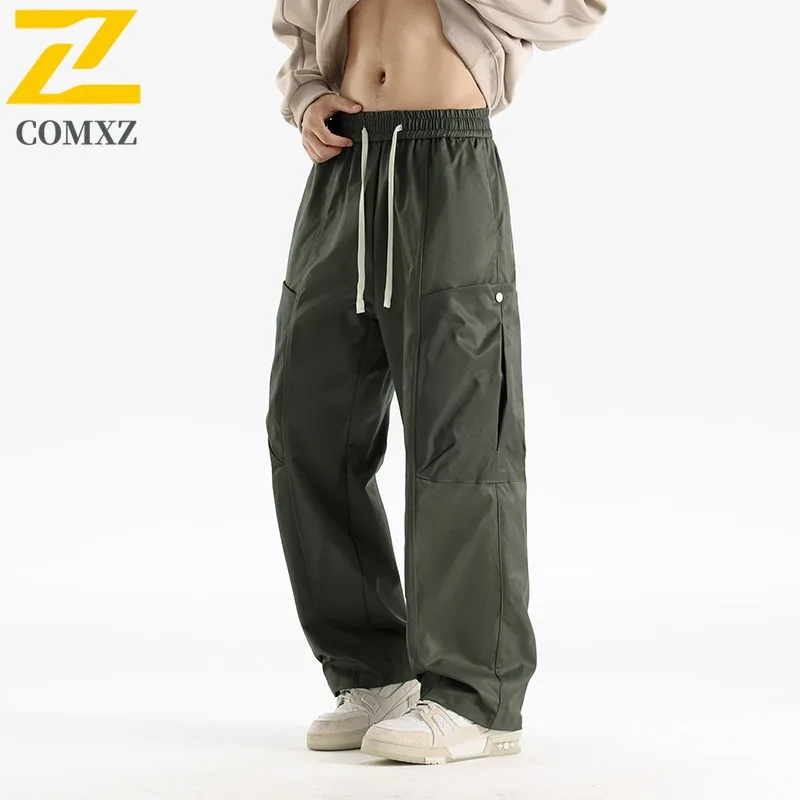 

Men Outdoor Casual Cargo Pants American Style Straight Leg Tactical Streetwear High Street Loose Spring Autumn Utility Trousers