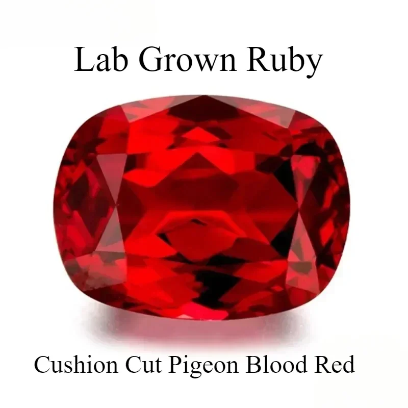 

Lab Grown Ruby Rectangular Cushion Cut Pigeon Blood Red Top Quality Gemstone For Jewelry Making Selectable AGL Certificate