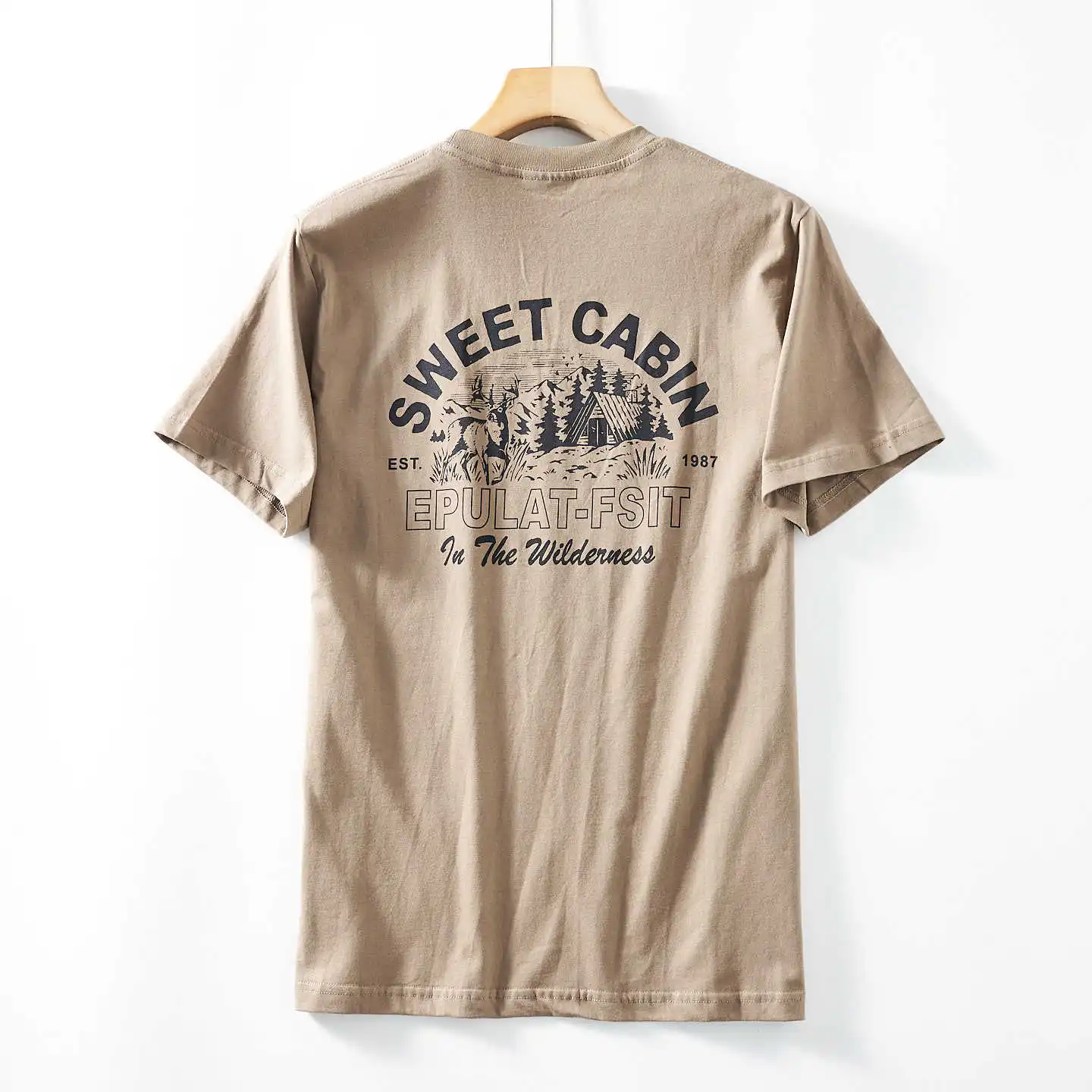 7070# 2026 Summer New American Retro Short Sleeve O-neck Letter Printed T-shirt Men's Fashion 100% Cotton Washed Casual Tops