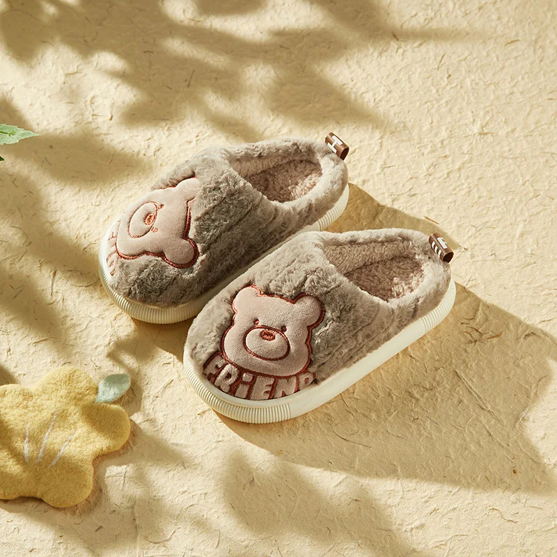 البهجة ماريو الشتاء الأطفال الكرتون النعال القطن داخلي الفتيات والفتيان النعال