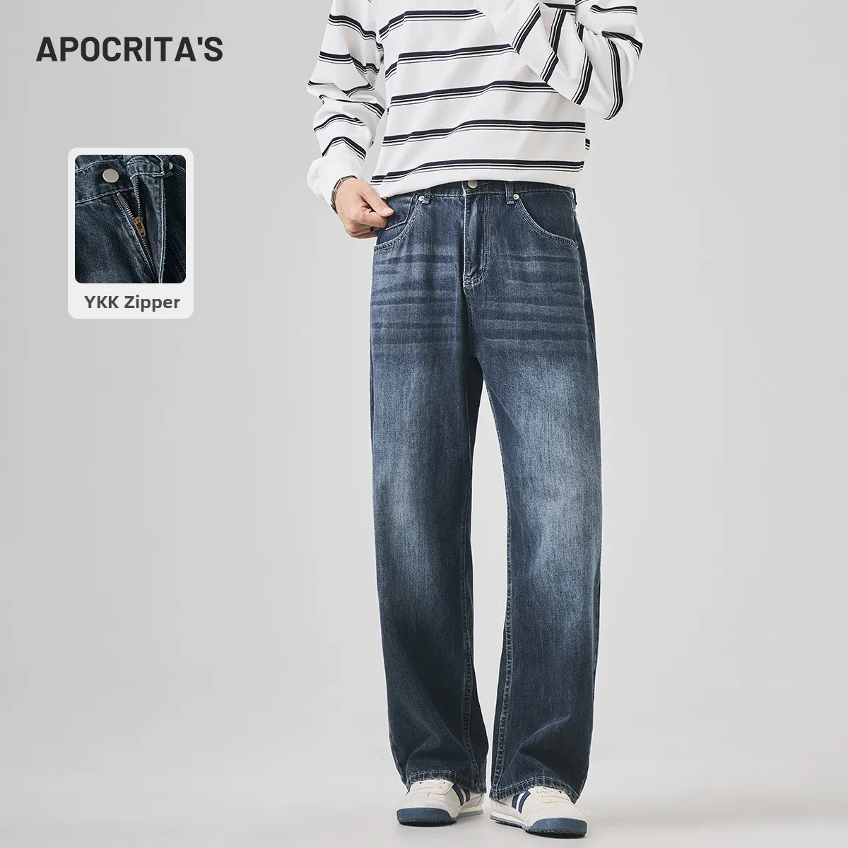 

Мужские джинсы Waed American Style: модные, свободные, универсальные, широкие, прямые, повседневные, весенние