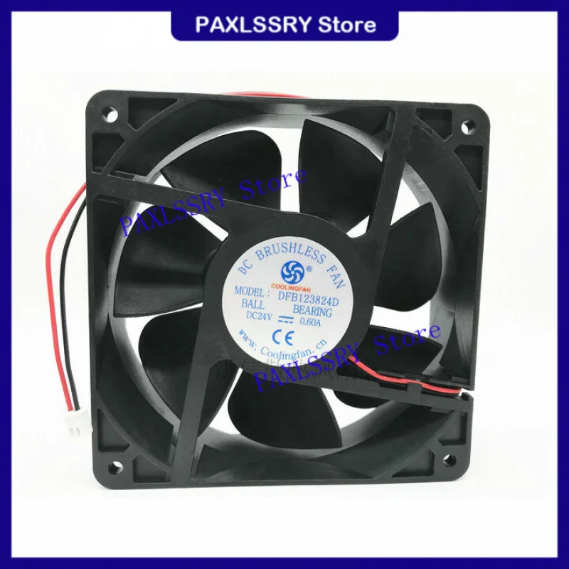 1pc用冷却ファン-dfb123824d-dc24v-060a-12cm-2線式大風量冷却ファン