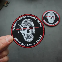 FOG NOTHING Team Tactical Patches Forward Observations Group Hook&Loop Armband Skull Embroidered Morale Badge on Backpack