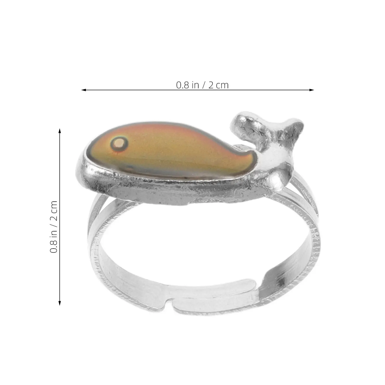 Cute Whale Shape Ring Temperature Reactive Color Shift Jewelry for Girls Women Stylish Sea Animal Opening Ring Novelty Costume