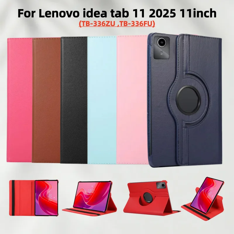 

Чехол для Lenovo K11 Gen 2 2025/Tab Idea 11 TB336ZU, для Lenovo Xiaoxin Pad 11 2025 11'', кожаный, с вращающейся на 360 градусов подставкой, для планшетов