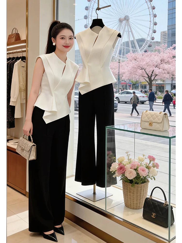 Fashionable Sleeveless Shirt Women's Casual Stylish Versatile Summer New Design Breathable Comfortable round Neck Short Sleeve