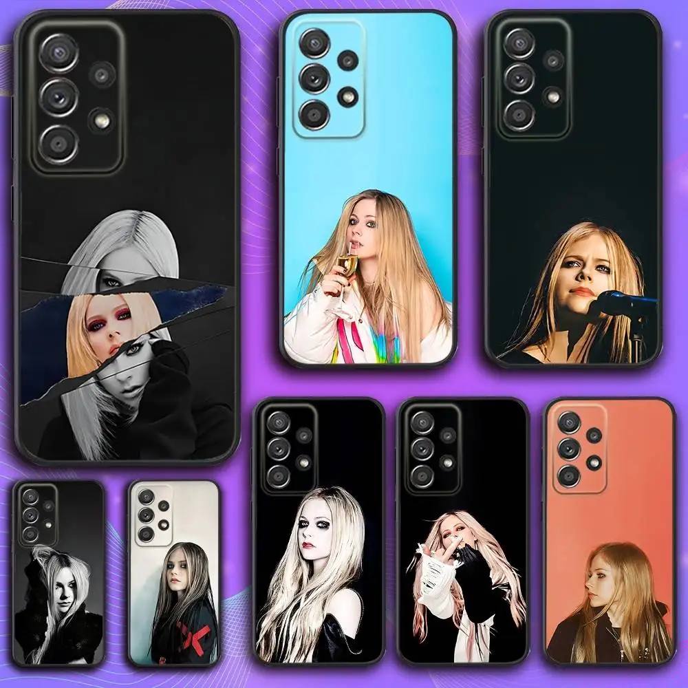 

Singer A-Avril Lavigne Phone Case For Samsung S 25,24,23,22,30,21,10,9,Ultra,Plus,Lite,FE,4,5 G Soft Black Case