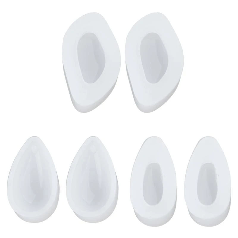 E21F 6Pieces Pendant Casting Silicon Mold Teardrop Resin Mould Silicone with Hole Mould DIY Resin Pendant Jewelry Making