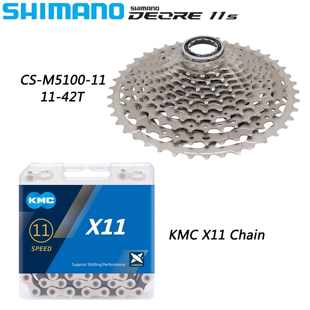 

SHIMANO Deore M5100 11 Speed Cassette Sprocket for MTB Bike 11-42T/11-51T Freewheel KMC X11 Chain Original Bicycle Parts