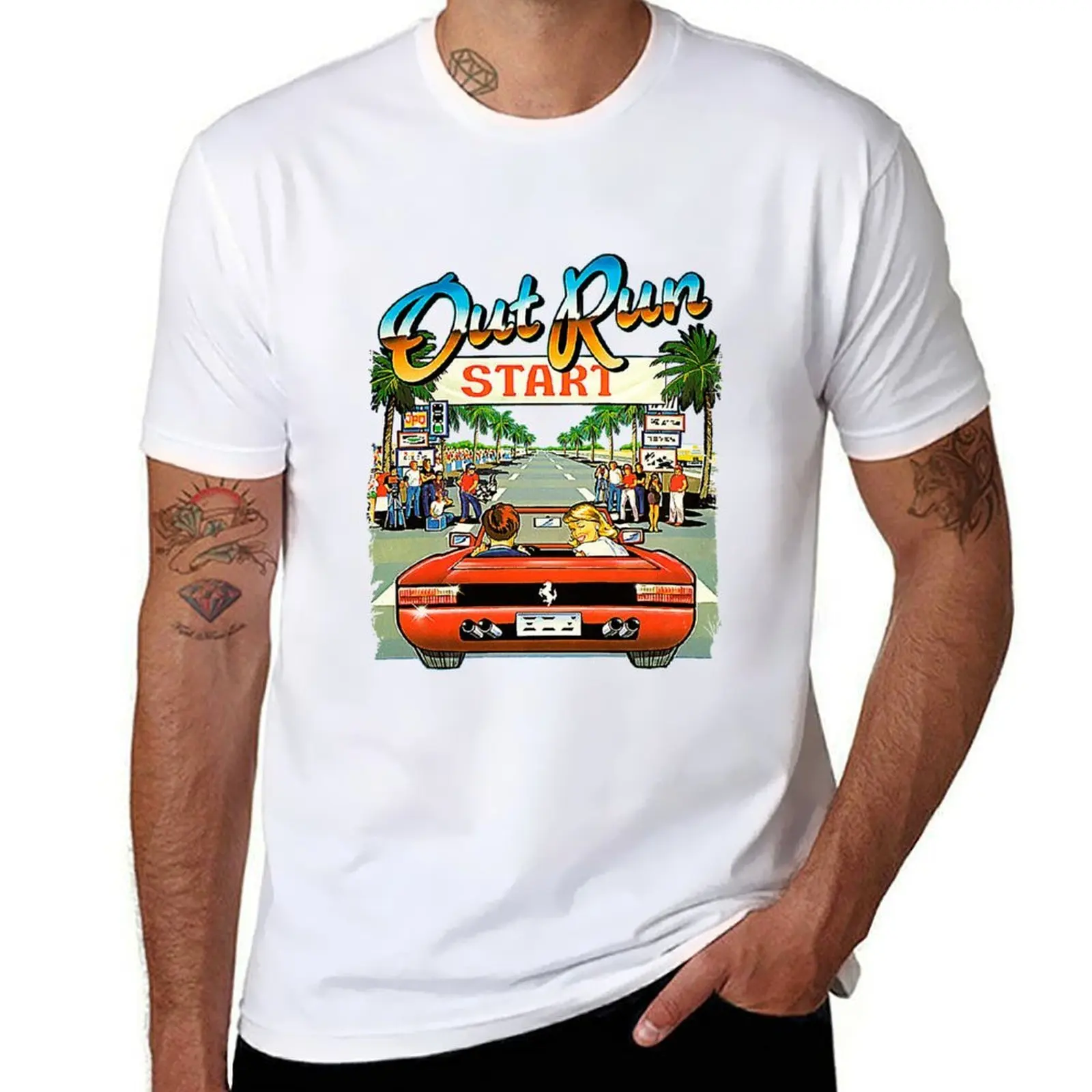 

Arcade Out Run Video Game T-Shirt man tshirt t shirt men 100% cotton luxury brand T-Shirt