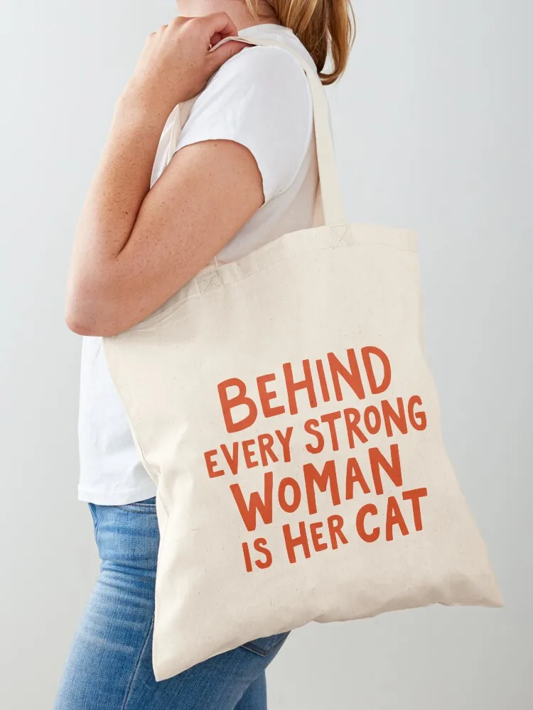 

Behind Every Strong Woman Tote Bag bags luxury women Customizable tote bag Canvas stote bag hand