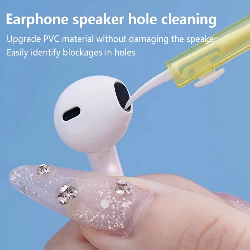 2 In1 Retractable Cleaner Kit for Phone Speaker Charging Port Cleaning Set Dust Plug Phone Speaker Earphone Cleaning Brush view 3