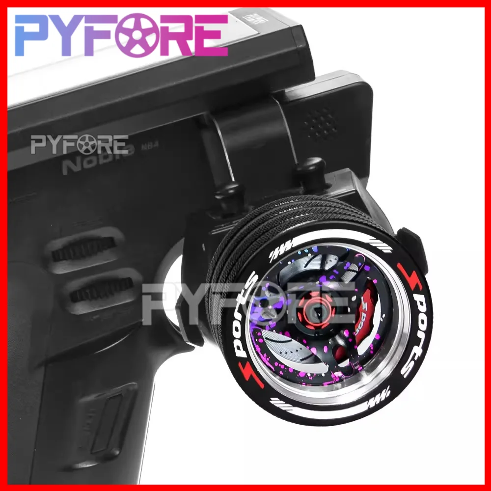 Roda Kemudi Transmitter Logam CNC Universal PYFORE untuk Remote Control Futaba RC