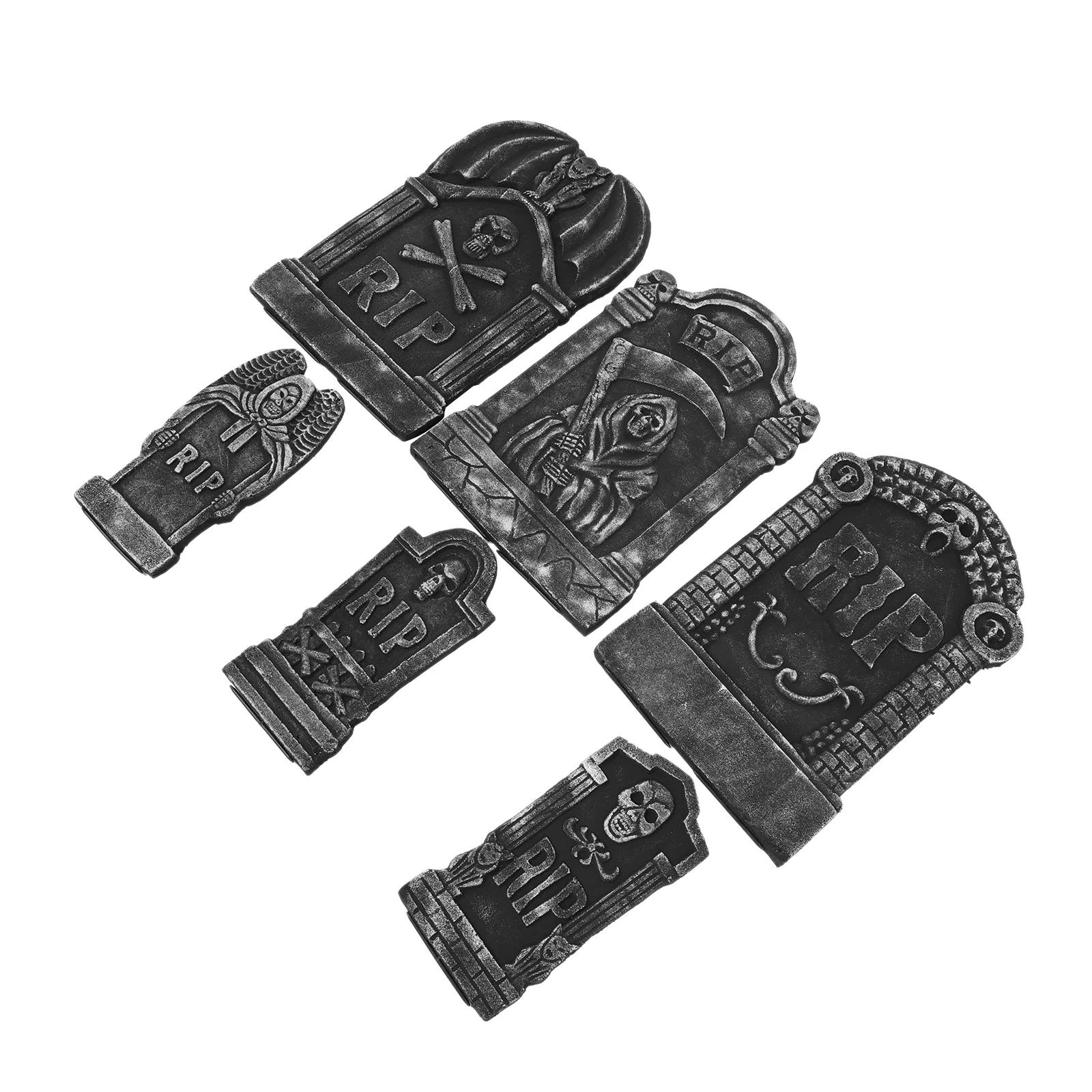 6 Pcs Halloween Tombstone Secret Room Decorations Graveyard Tombstones Gravestone Ornaments Horror Props Bar Foam