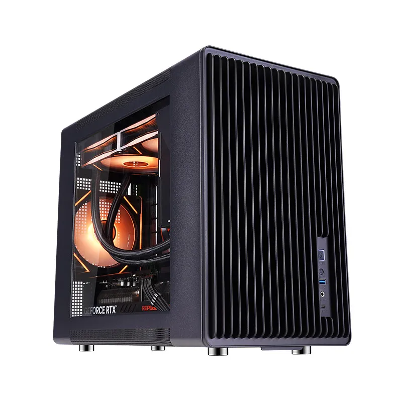 New Alpha S1 Black Full Tower MicroATX Plastic Steel Desktop Computer Small Chassis 240mm Cold Graphics M-ATX Fan ITX