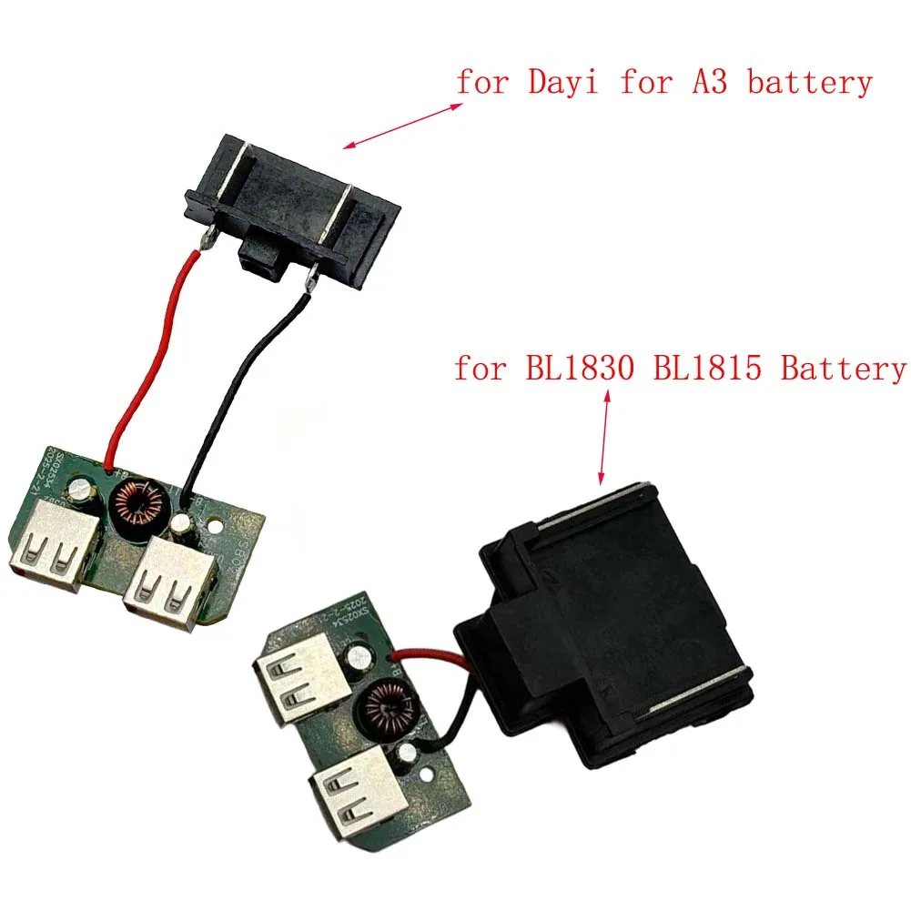 21V To 5V Output Voltage Terminal Block Dual USB Charging Ports For A3 BL1830 Power Tool Battery Pack Power Bank